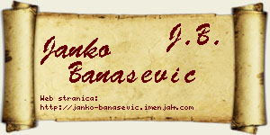 Janko Banašević vizit kartica